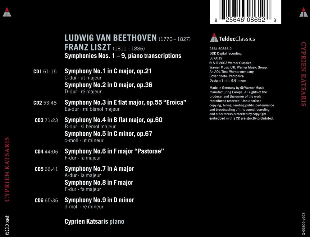 Vinilinė plokštelė Visos simfonijos 1–9 (ga) (pianotranskr.)