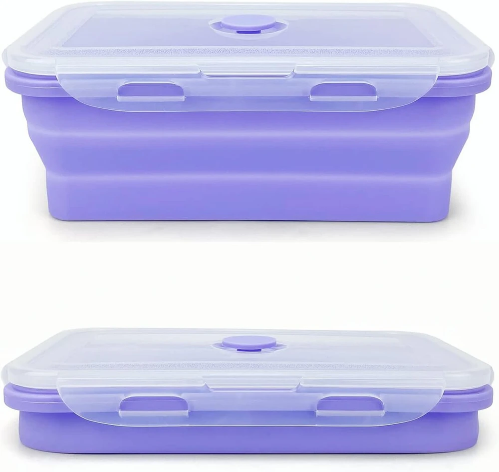 Violetinė sulankstoma maisto dėžutė 1200ml