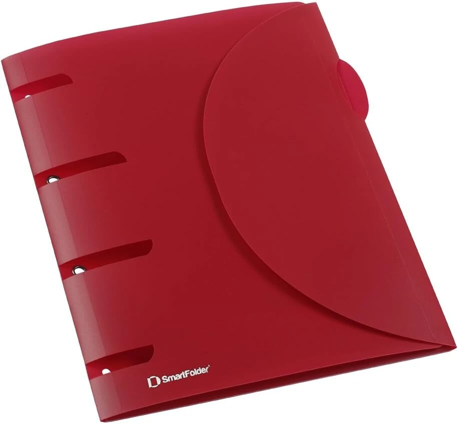 Viquel - raudonas Smartfolder - Raudonas plastikinis maišelis - Tvirtas produktas su sutvirtinimo žiedeliais - Reguliuojamas Velcro užsegimas - Patentuota atidarymo sistema