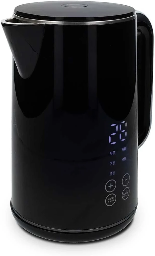 Virdulys - 1.7 l - plastikinis - juodas - 50, 60, 70, 80, 90, 100 °c - temperatūros ekranas - sukasi 360 laipsnių - paslėptas kaitinimo elementas - strix valdiklis - apsauga nuo virimo be vandens