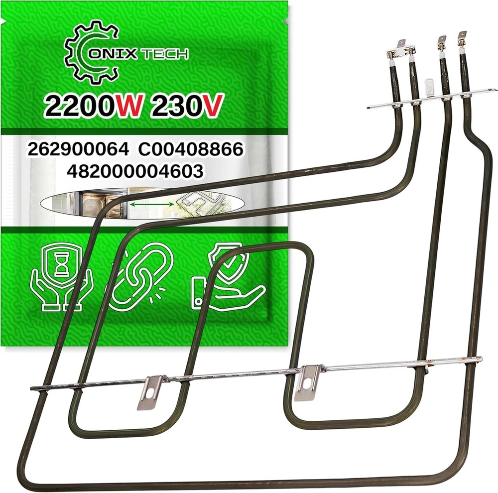 Viršutiniai kaitinimo elementai orkaitėms ir viryklėms 2200w 220v/240v su originaliu kodu 262900064 C00408866 482000004603, skirti Beko, Indesit, Whirlpool – 5 metų garantija – Onix Tech