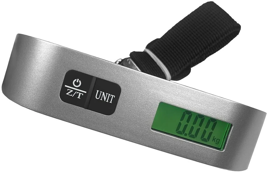 Virtuvinės svarstyklės Newaner Skaitmeniniai lagaminų svarstyklės, nešiojamos pakabinamos svarstyklės lagaminams, maks. 50 kg / 110 svarų, apšviestas Lcd ekranas, tinka sverti bagažą, virtuvės reikmenis, žvejybą