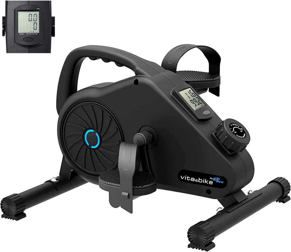 Vita&bike mini treniruoklis su 8 lygių magnetine stabdžių sistema - pedalų treniruoklis rankoms ir kojoms, led ekranas, gerinantis fizinę formą, raumenų jėgą ir medžiagų apykaitą, skirtas naudoti biure ir namuose