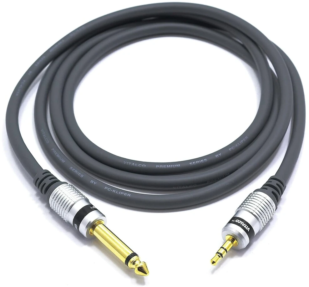 Vitalco 3,5 mm stereo į 6,3 mm mono jack kabelis 1,5 m 3,5 stereo aux į didelį mono 6,3 jack kištuko audio adapterį