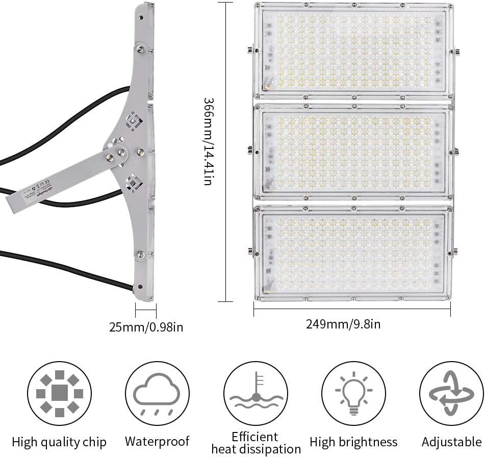 Viugreum Led prožektorius, 300w, itin plonas, šaltai baltas