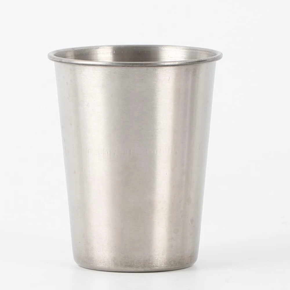 Viwanda Behrenland vaikiški nerūdijančio plieno puodeliai, 5 vnt. rinkinys, aukščiausios kokybės, 350 ml, sidabriniai, kelioninis puodelis, nedūžtantys, stovyklavimo puodeliai, sudedami vienas ant kito, be Bpa