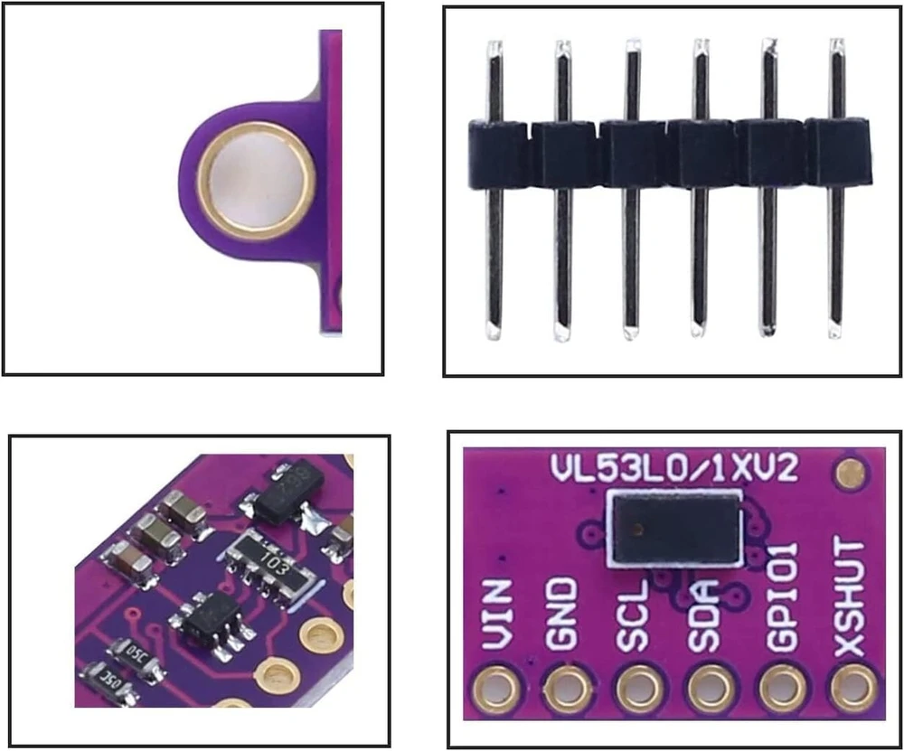 Vl53l0x Tof Lazerinis Atstumo Jutiklis Arduino (4 vnt.)
