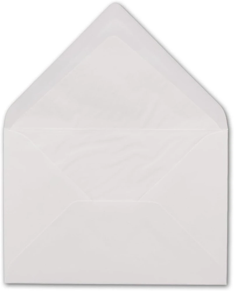 Vokai din b6 - 125 x 176 mm - super balta spalva su baltu šilko pamušalu - 25 vnt. pakuotė - ypač aukšta kokybė - 100 g/m² - ypatingoms progoms - drėgnas klijavimas - prekės ženklas: Gustav Neuser