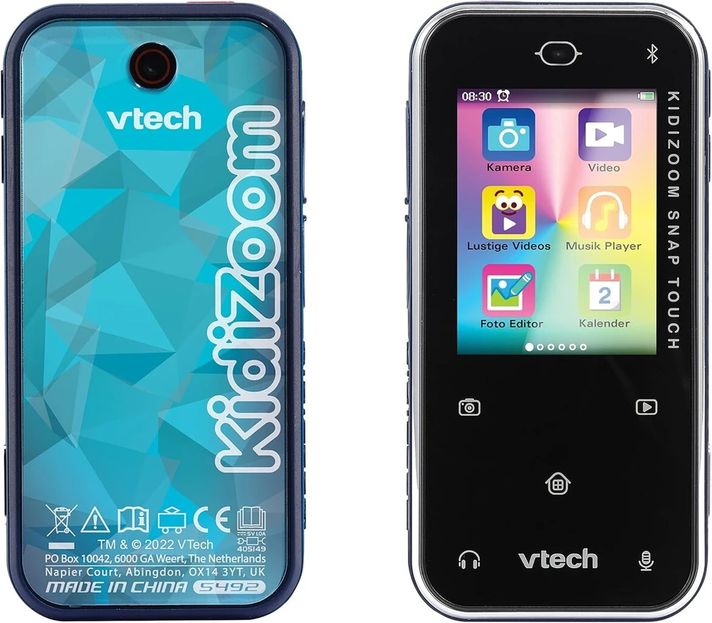 Vtech Kidizoom Snap Touch - vaikiška kamera išmaniojo telefono formatu su jutikliniu ekranu, asmenukių ir vaizdo įrašų funkcija, efektais, žaidimais ir dar daugiau - vaikams nuo 6 iki 12 metų