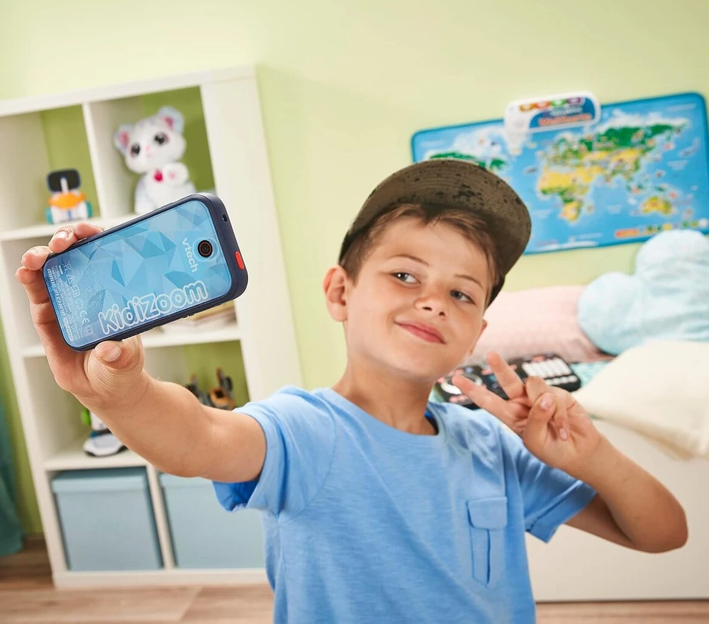 Vtech Kidizoom Snap Touch - vaikiška kamera išmaniojo telefono formatu su jutikliniu ekranu, asmenukių ir vaizdo įrašų funkcija, efektais, žaidimais ir dar daugiau - vaikams nuo 6 iki 12 metų