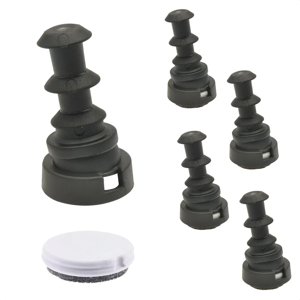 Wagner Quickclick® baldų kojelės apverčiamos vilnos veltinio + plastiko - 8 dalių rinkinys, skirtos įstatyti į apvalius vamzdžius - duo - vidinis skersmuo 12 mm / išorinis skersmuo 16 mm - pagaminta vokietijoje - 15832000