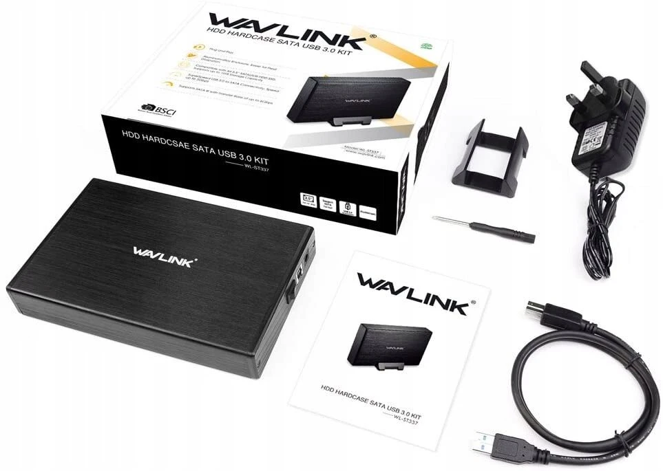Wavlink Usb 3.0 Sata 3.5" išorinis diskų dėklas