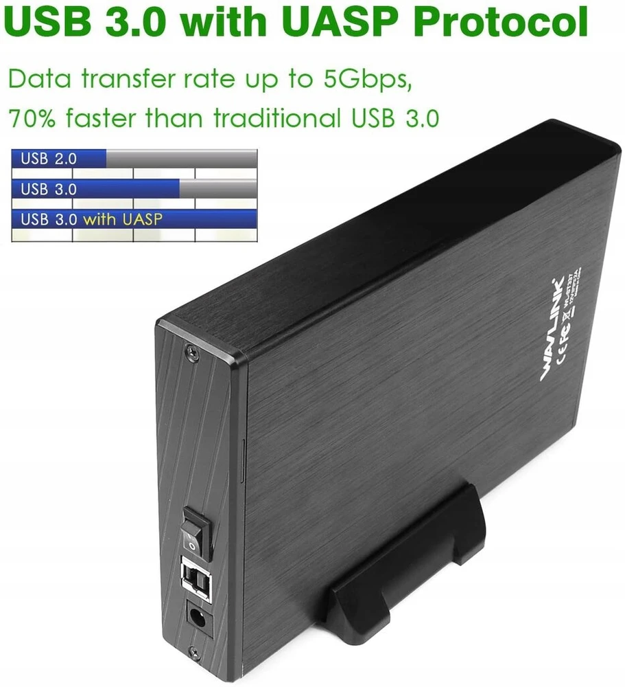 Wavlink Usb 3.0 Sata 3.5" išorinis diskų dėklas