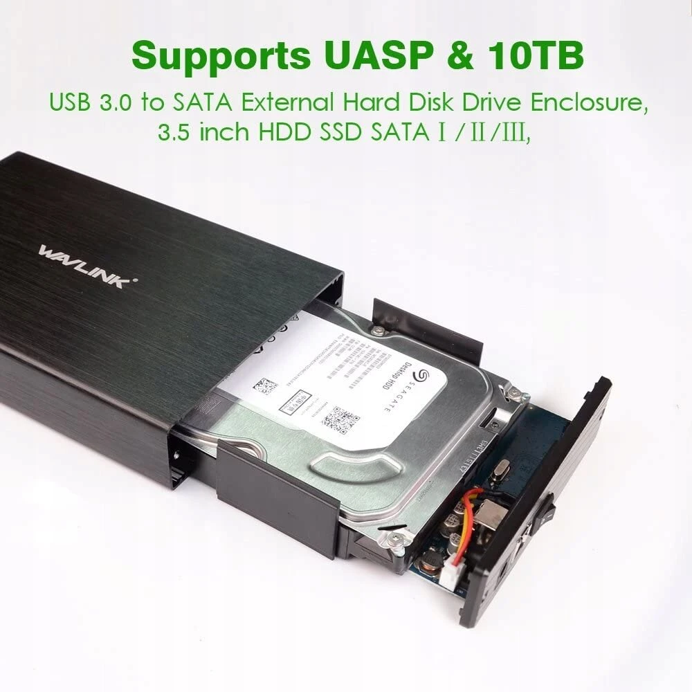 Wavlink Usb 3.0 Sata 3.5" išorinis diskų dėklas