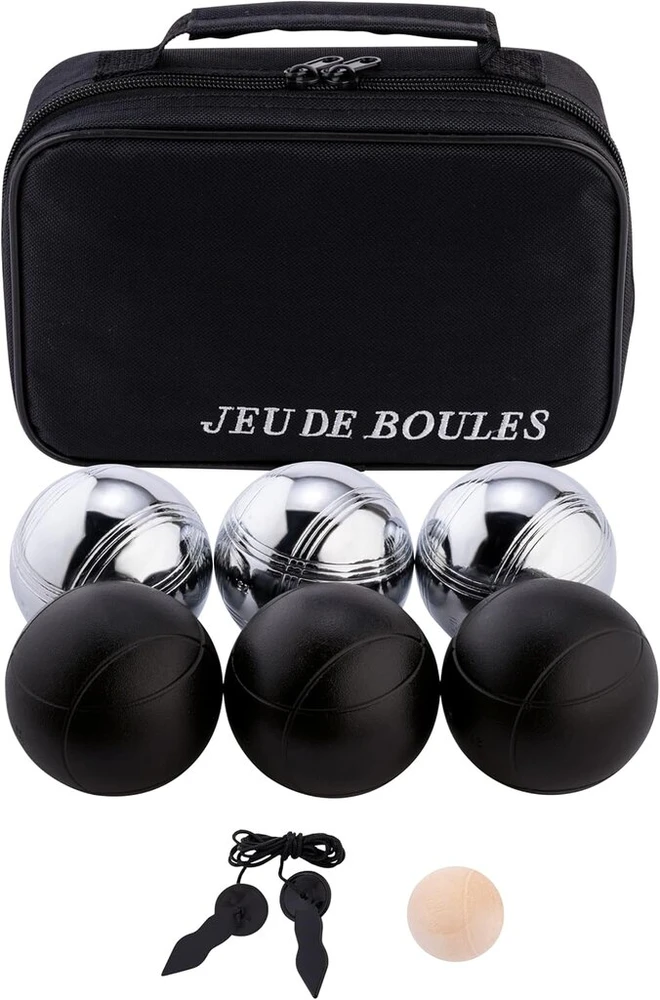 Weible Spiele 010207 Boules rinkinys (6 dalys) – juodas/sidabrinis