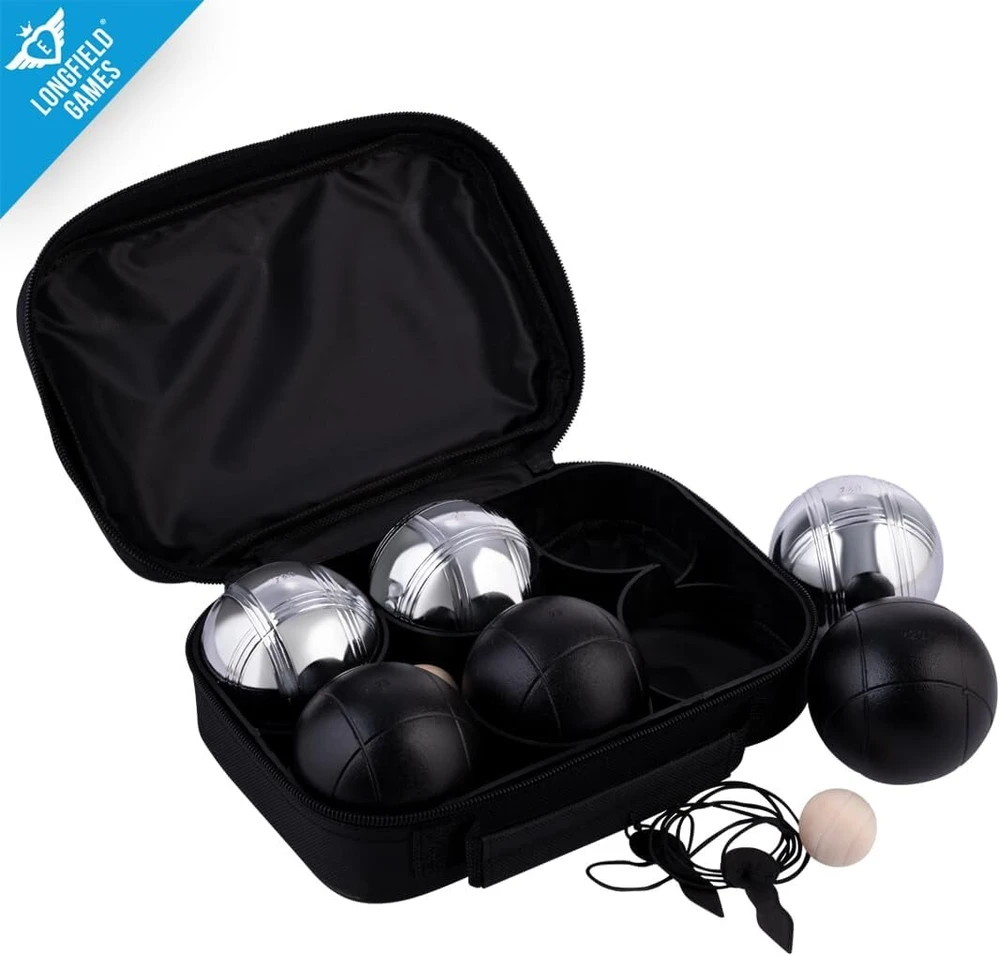 Weible Spiele 010207 Boules rinkinys (6 dalys) – juodas/sidabrinis