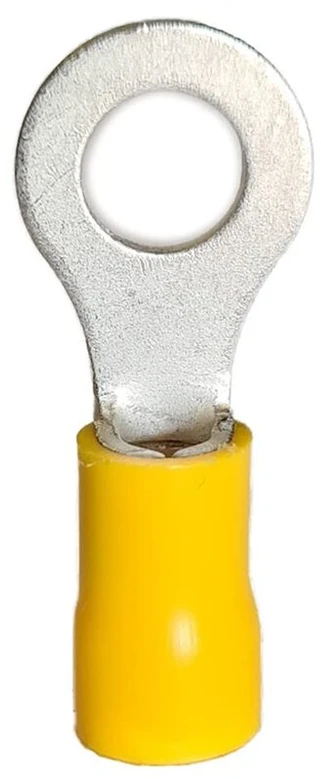 Weltiessmarttools 10 izoliuotų žiedinių kabelių antgalių M6 geltoni izoliuoti užspaudžiami jungikliai žiedinis užspaudžiamas jungiklis iš dalies izoliuotas 4–6 mm² kabeliui, skirtas automobiliams ir elektros prietaisams