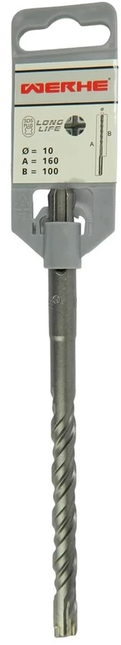 Werhe ® Professional Sds Plus grąžtas betonui 10 x 160 mm, grąžtas mūrui, grąžtas betonui