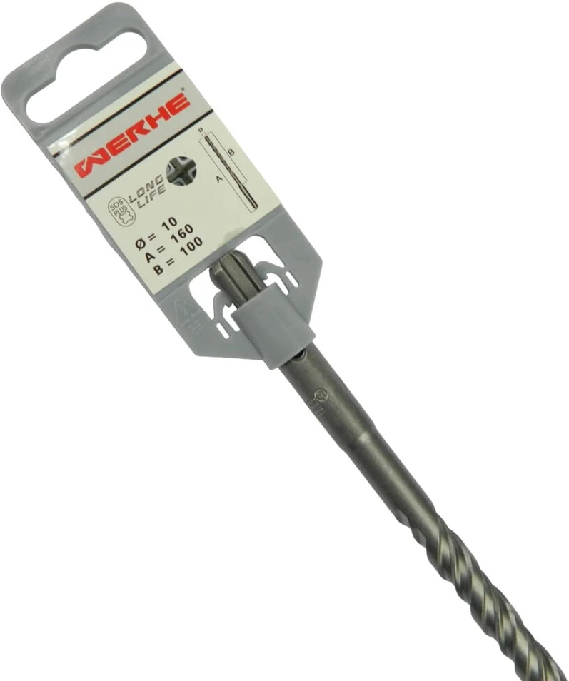 Werhe ® Professional Sds Plus grąžtas betonui 10 x 160 mm, grąžtas mūrui, grąžtas betonui