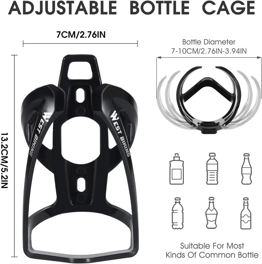 West Biking dviračio buteliuko laikiklis, gėrimų laikiklis dviračiui, lengvas vandens buteliuko laikiklis, dviračiui, dviračio buteliuko laikiklis mtb plento dviračiui (2 vnt., įvairių spalvų)
