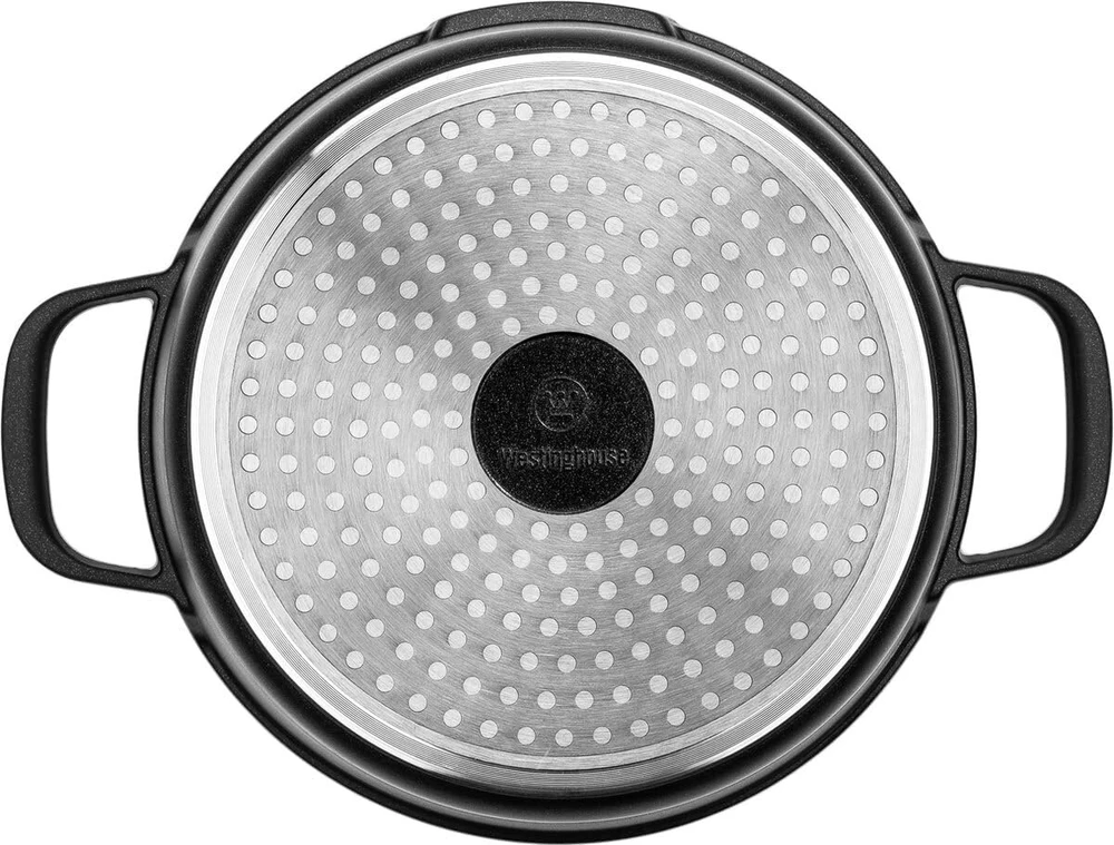 Westinghouse Performance Series keptuvė su dangčiu, didelė keptuvė 32 cm indukcinėms ir visoms kaitlentėms, keptuvė su rankena, aukštu kraštu, tinkama naudoti orkaitėje ir plauti indaplovėje, juoda