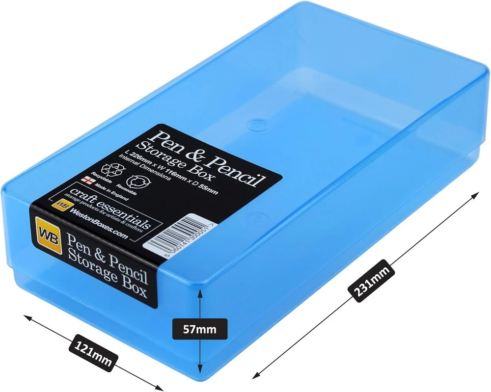Westonboxes Essentials dėžutės raštinės reikmenims, rašikliams ir įrankiams - plastikinės dėžutės su dangteliais (mišrios spalvos/skaidrios, 5 vnt.)