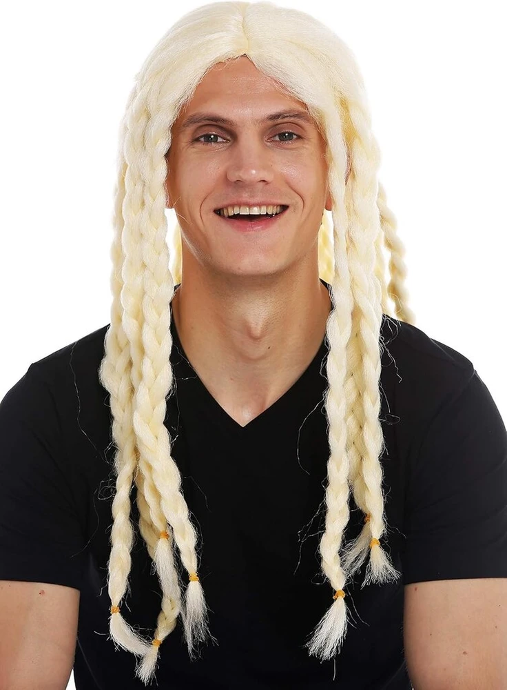 Wig Me Up - 68286-frp03c Perukas karnavalui Helovinui Vyrams Moterims Ilgos Perforuotos Kasos Šviesus Vikingų Bardas
