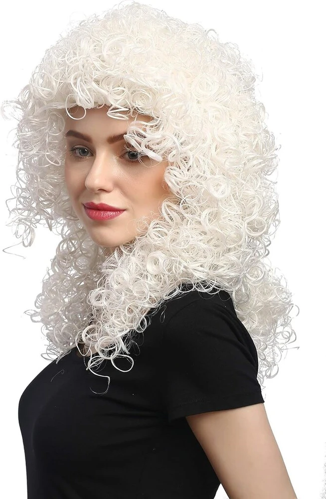Wig Me Up - 91122-za80 perukas moterims karnavalinis Helovino ilgas didelės apimties stipriai garbanotas baltas šviesus angelas Kristaus vaikas