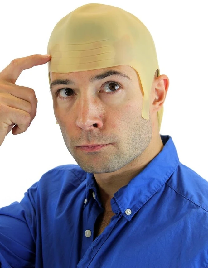Wig Me Up ® - kostiuminis perukas, plikas, senas žmogus, guminė galva