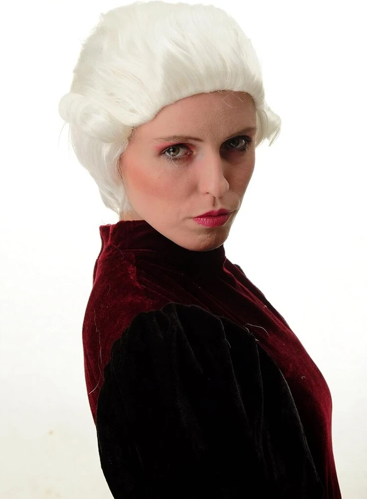Wig Me Up - Pt0027-kb80 Perukas moterims ir vyrams, karnavalinis barokinis K&k Edelmann Noblewoman Officer, trumpos garbanos, balta blondinė