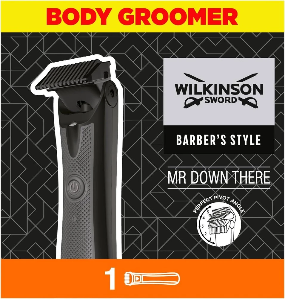 Wilkinson Sword Barber's Style Mr Down There elektrinis kūno trimeris vyrams, įkraunamas