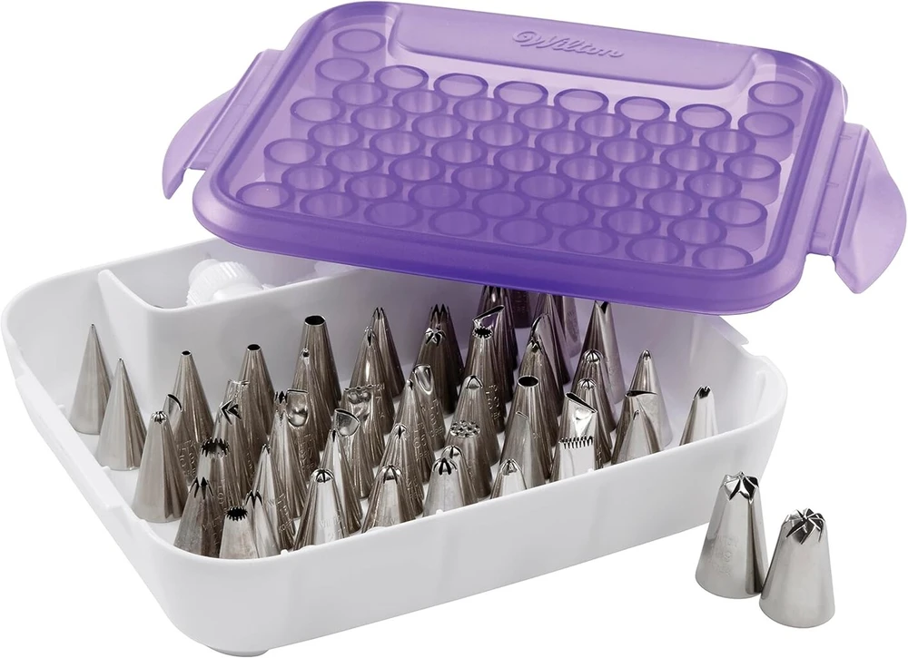 Wilton antgalių dėklas, violetinis ir baltas, 22.9 x 17.7 x 5 cm (9 x 7 x 2 in)