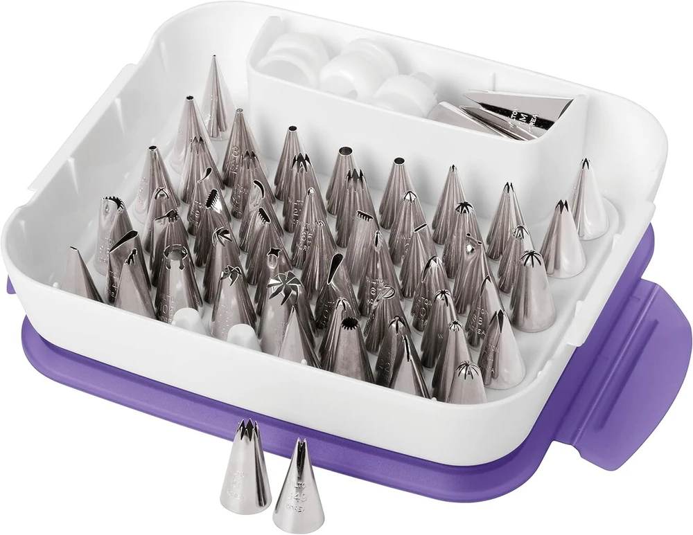 Wilton antgalių dėklas, violetinis ir baltas, 22.9 x 17.7 x 5 cm (9 x 7 x 2 in)