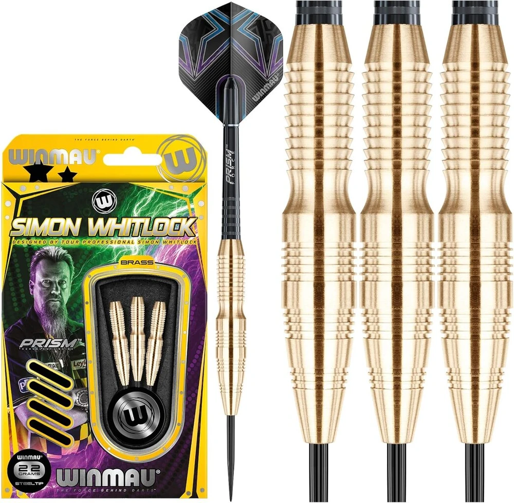Winmau Simon Whitlock 90% volframo lydinio plieninių strėlyčių rinkinys 22g arba 24g