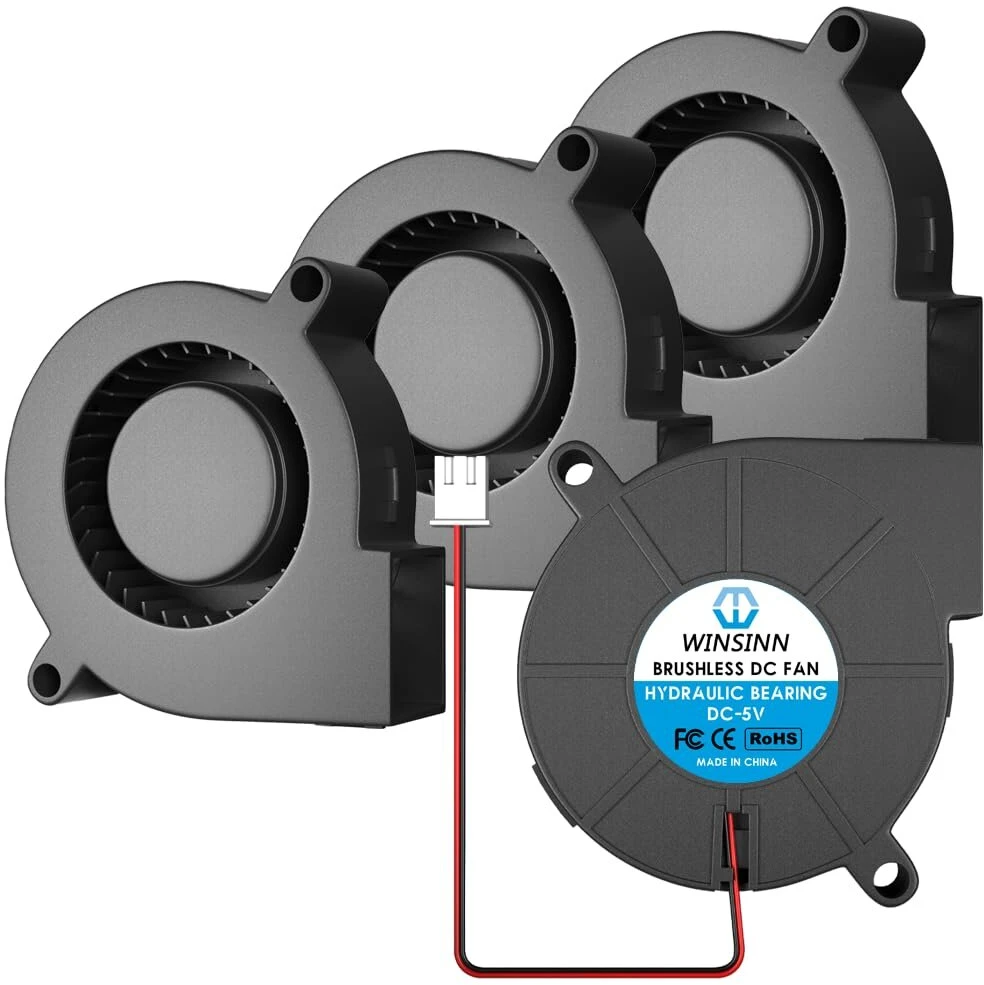Winsinn 5015 ventiliatorius 5v 3d spausdintuvas 5v ventiliatorius pūstuvas turbina hidraulinis guolis bešepetinis aušinimas 50mm x 15mm 2pin (4 vnt.)