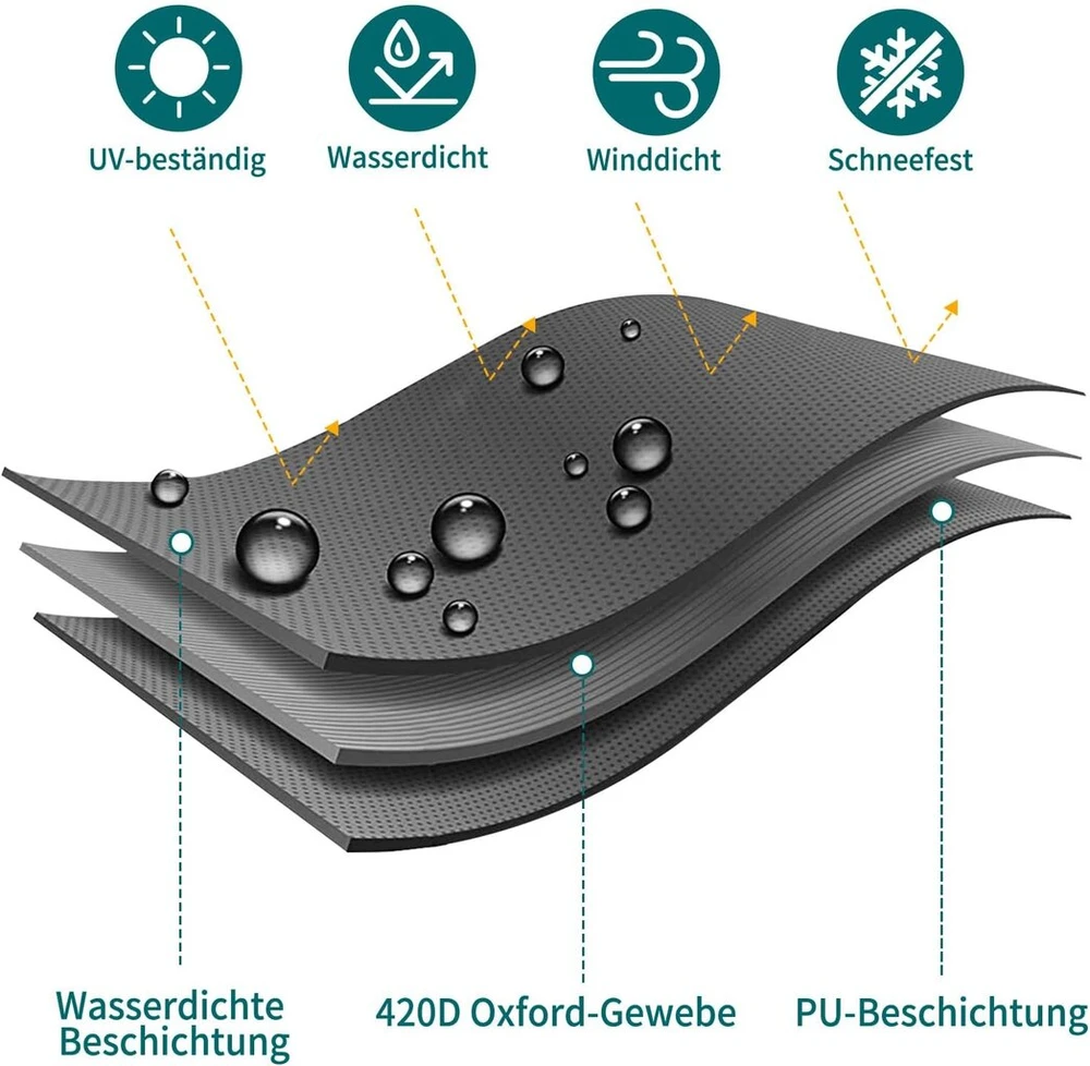 Wisclass 3 vietų sodo suoliuko uždangalas, atsparus vandeniui, vėjui, Uv spinduliams, tvirtas, 420d Oxford audinio uždangalas, sodo baldai sodo suoliukui, sodo sofai, 163 x 66 x 60/89 cm, juodas