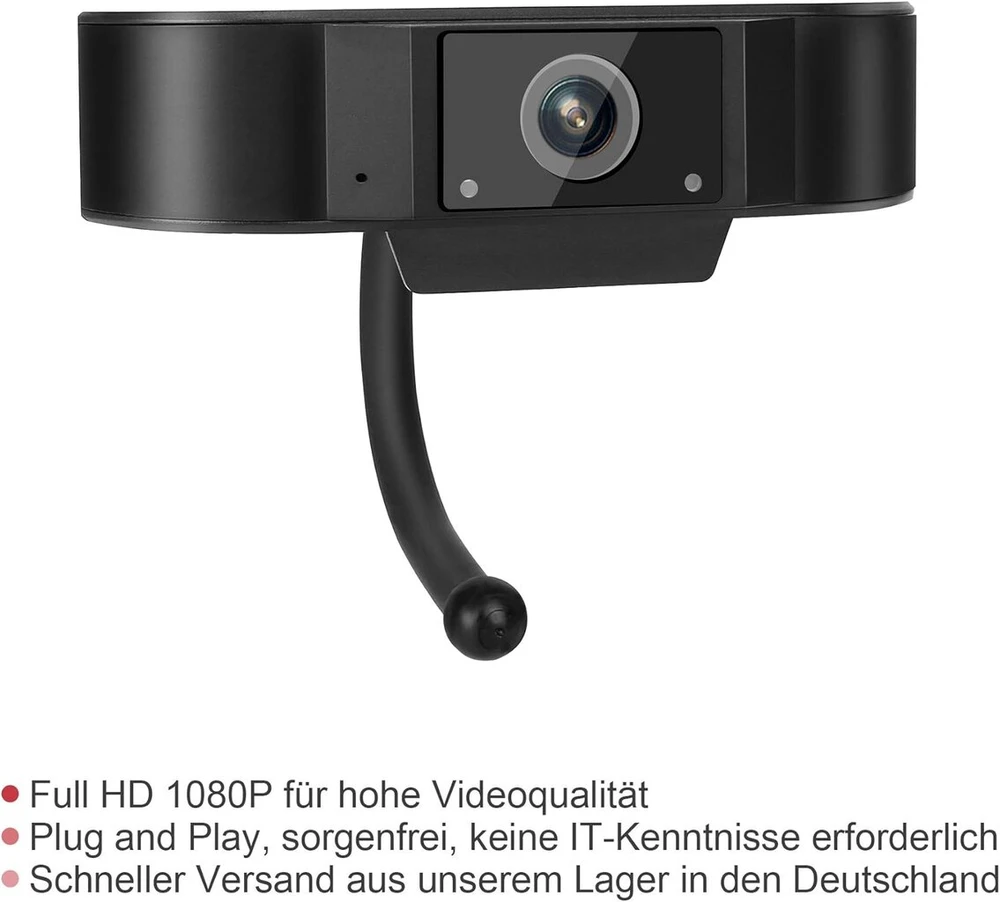 Wiwacam Full Hd vaizdo internetinė kamera 1080p su mikrofonu kompiuteriui Pc nešiojamam kompiuteriui staliniam kompiuteriui Mac Usb Plug and Play saugi kokybė namų biurui ir vaizdo konferencijoms Zoom Webex Slack su dangteliu
