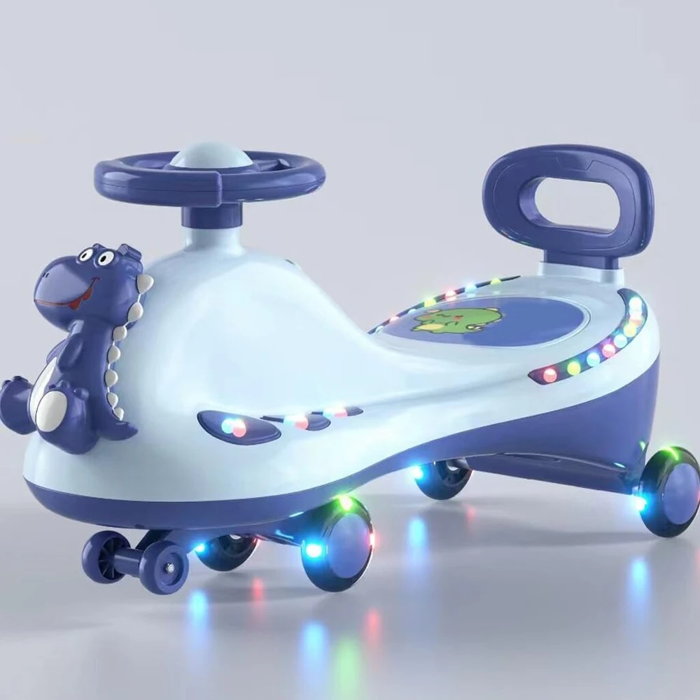 Wobble automobilis, stabilus universalus ratų žaislas, mažas triukšmas nuo 1 iki 6 metų (mėlynas)