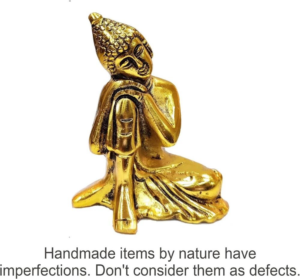 Wonder Care plojantis budos statula namų dekorui feng shui metalinė auksinė mieganti budos statulėlė mažas buda taiki meditacija zen joga budos dovana