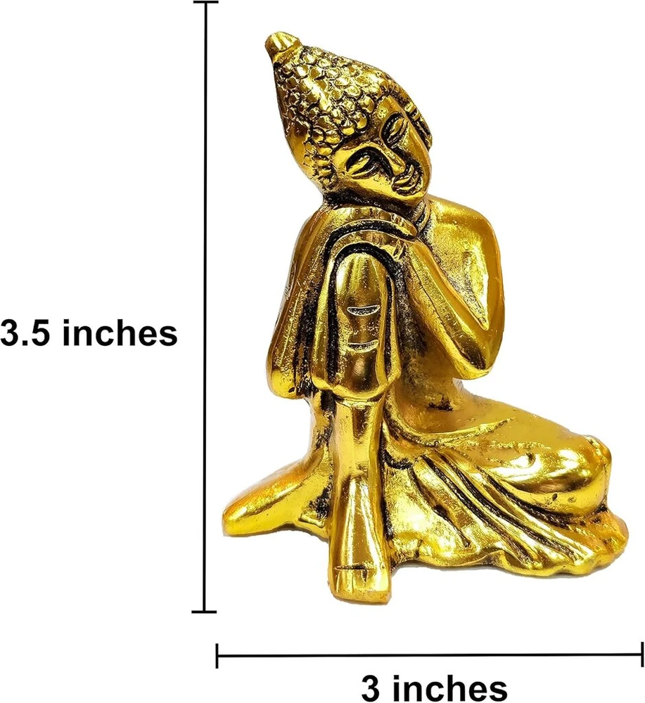 Wonder Care plojantis budos statula namų dekorui feng shui metalinė auksinė mieganti budos statulėlė mažas buda taiki meditacija zen joga budos dovana