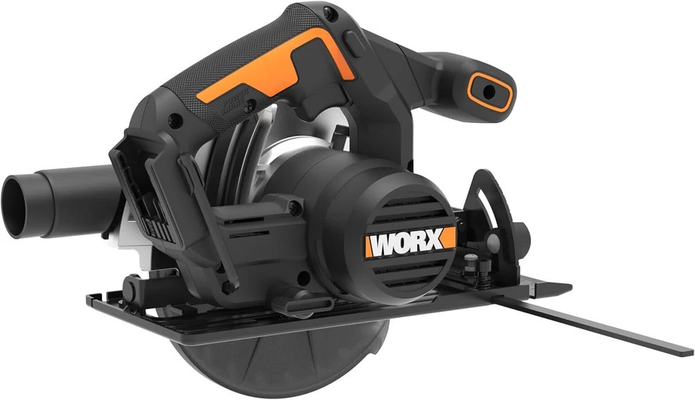 Worx Wx526.9 akumuliatorinis diskinis pjūklas 20v - 165mm pjūklo diskas - 0-50° pakreipimo kampo reguliavimas be įrankių - 55mm maksimalus pjūvis (90°) - kompaktiškas dizainas - siurbimo adapteris - akumuliatorius ir įkroviklis nepridedami