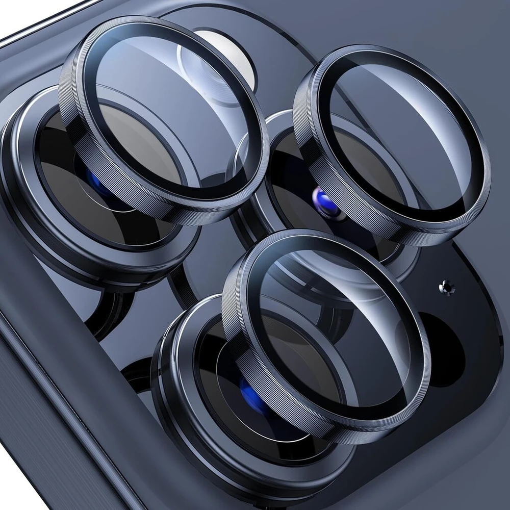 Wsken, skirtas iphone 15 pro max/iphone 15 pro kameros apsaugai - 9h kietumo, atsparus įbrėžimams, be burbuliukų, hd grūdintas kameros metalinis stiklas, grūdinto stiklo ekrano apsauginė plėvelė, draugiškas telefono dėklui