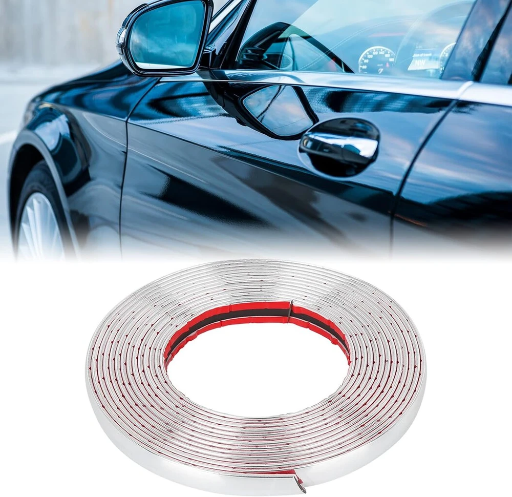 X Autohaux 5 m automobilio chromo apdaila Pvc lipni lanksti langų kėbulo durų apdaila