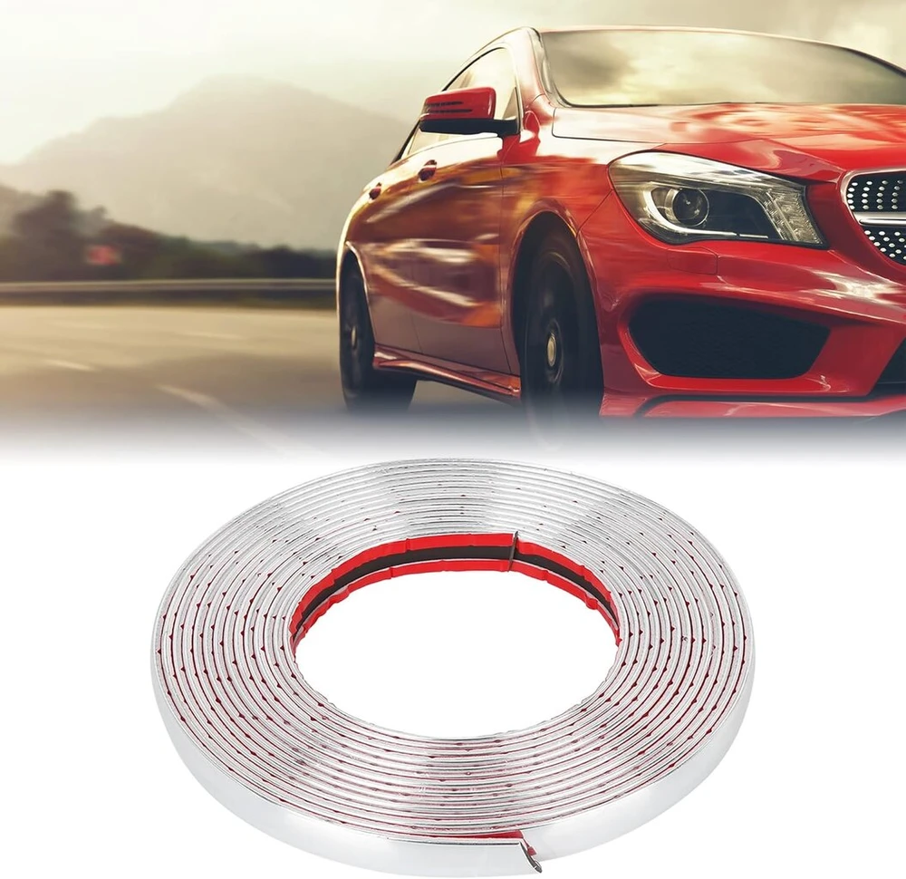X Autohaux 5 m automobilio chromo apdaila Pvc lipni lanksti langų kėbulo durų apdaila