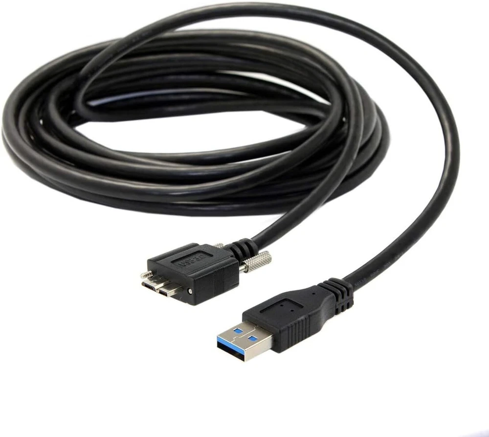 Xiwai 1.2m/3m usb 3.0 type a kabelis, jungtis nuo vyriškos iki micro usb 3.0 b vyriškos su laikiklio panelės varžtais kietajam diskui mobiliajam telefonui (3.0m)