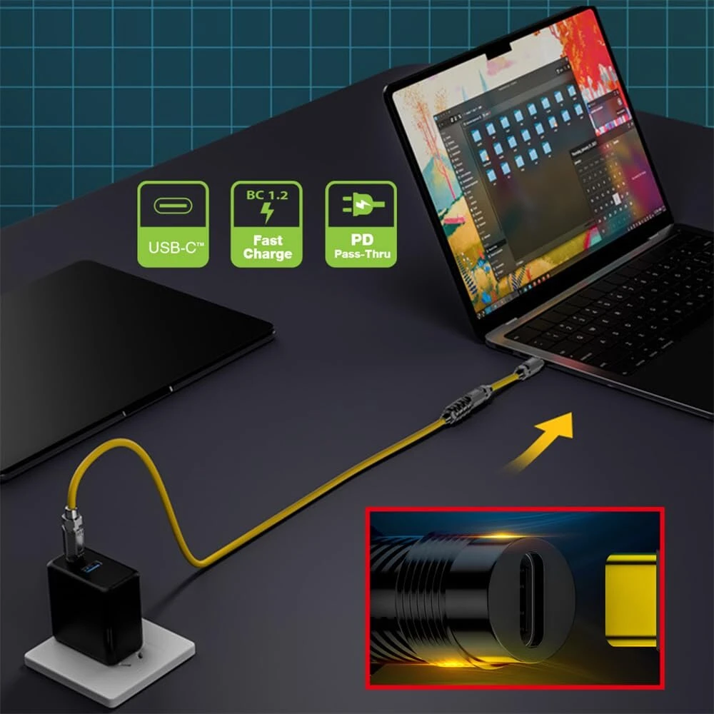 Xiwai itin lankstus, minkštas silikoninis 140w usb-c usb4 kabelis 20 gbps 8k type-c jungtis-jungtis prailginimo kabelis maitinimui ir duomenims, skirtas žaidimų klaviatūrai, pelei, 1 m