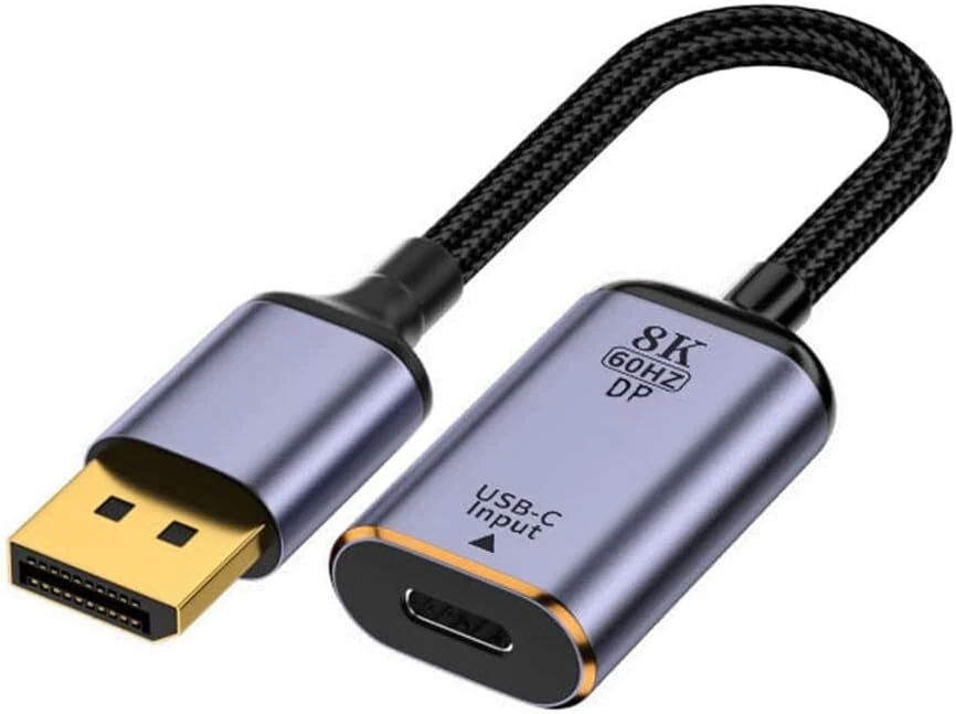 Xiwai type c female usb-c 3.1 šaltinis į displayport dp 1.4 sink hdtv kabelį 8k@60hz 4k@120hz planšetiniam kompiuteriui telefonui nešiojamam kompiuteriui