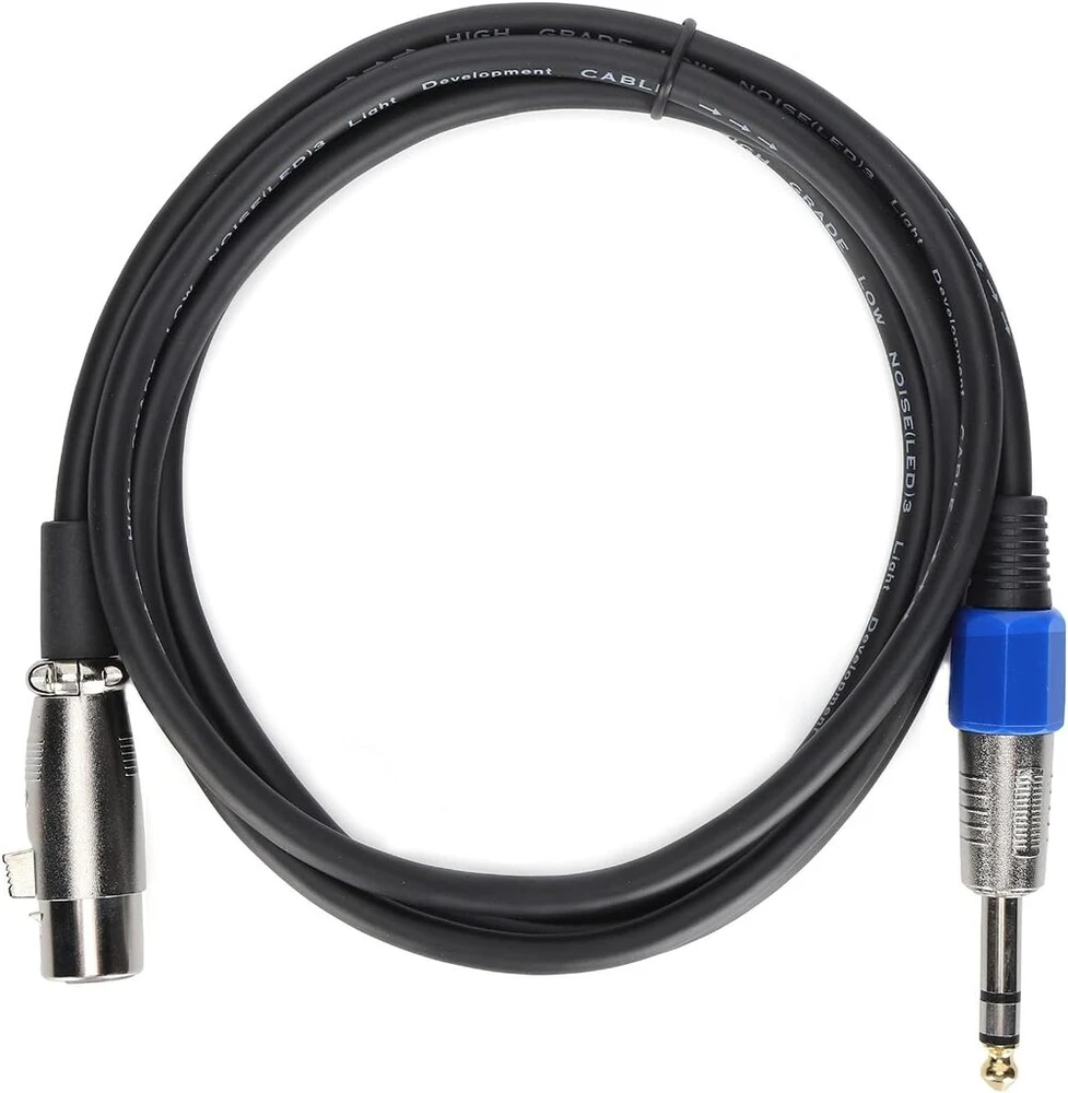 Xlr moteriškas į 1/4" Trs kabelis (6.35 mm), Trs lizdo kabelis subalansuoto signalo jungties kabelis Xlr į 1/4" jungiamasis kabelis mikrofonams, mikšeriams, audio, 2 metrai