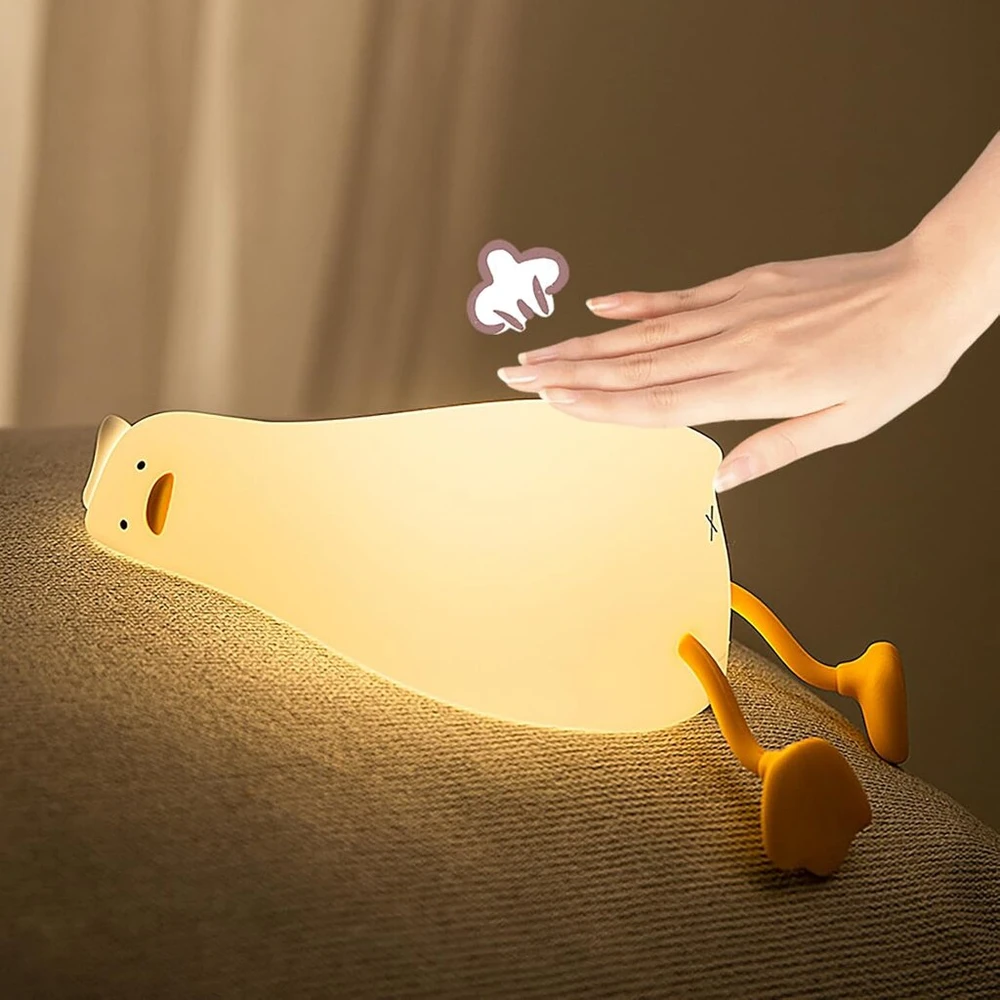 Lova Xrr vaikiška naktinė lemputė, led lemputė prie lovos, kūdikio kambarys, 3 šviesos režimai, naktinė lemputė, usb įkraunama led naktinė lemputė kūdikiui, antis vidaus patalpoms, kambario dekoras, miegamasis (flat Duck Set)