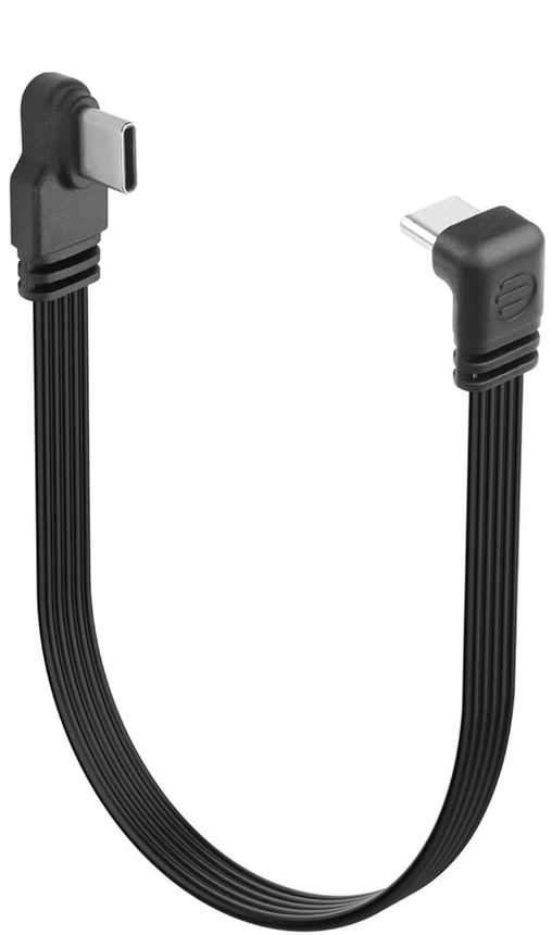 Yacsejao 90 laipsnių Usb C į Usb C kabelis, stačiu kampu Usb C 2.0 plokščias duomenų kabelis, 15 cm / 0,5 pėdos Type-c Male į Male, trumpas įkrovimo kabelis telefonams, nešiojamam kompiuteriui, automobiliniams įkrovikliams (šoninis į dešinį kampą)
